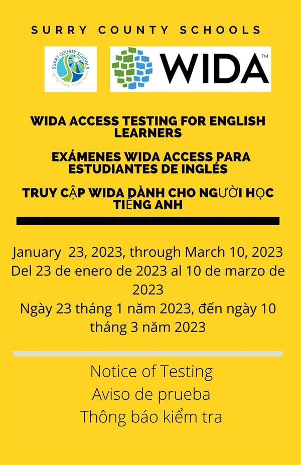 ACCESS Testing Notice 