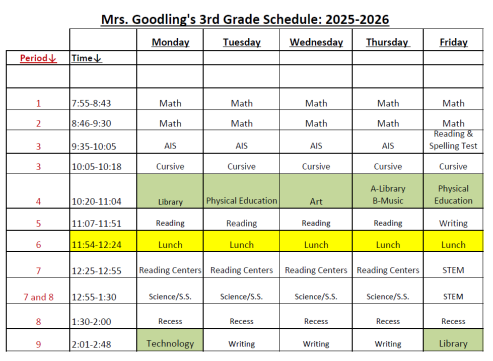 Schedule