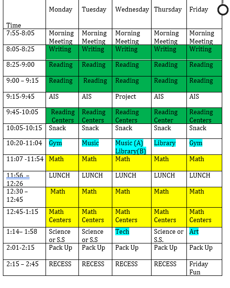 Schedule