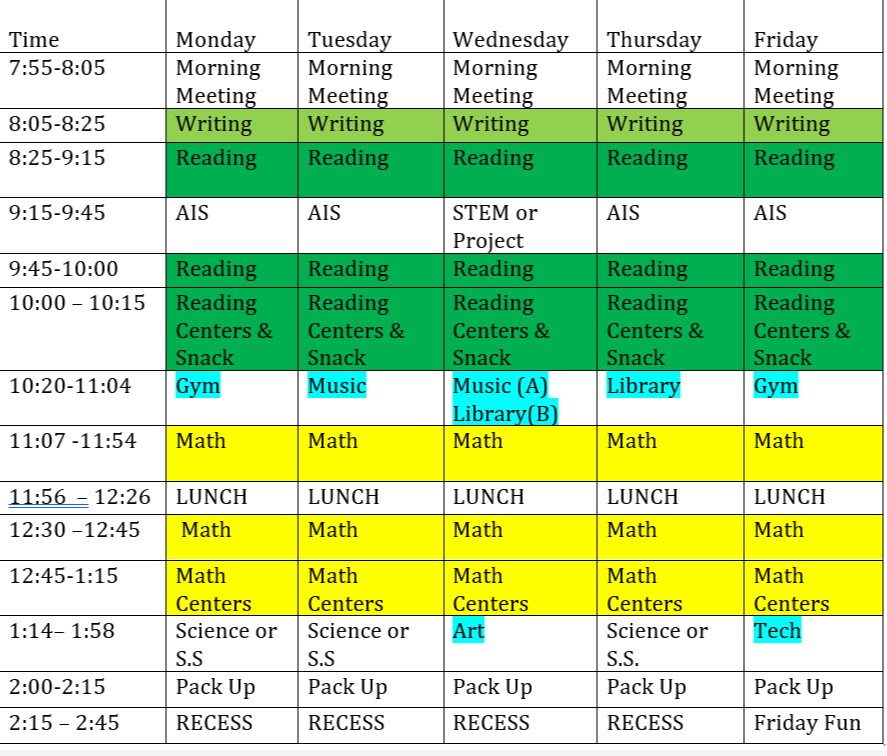 Schedule