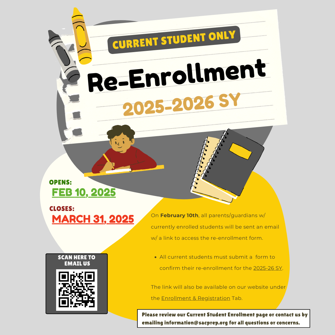 Current student re-enrollment flyer 2025-2026 SY