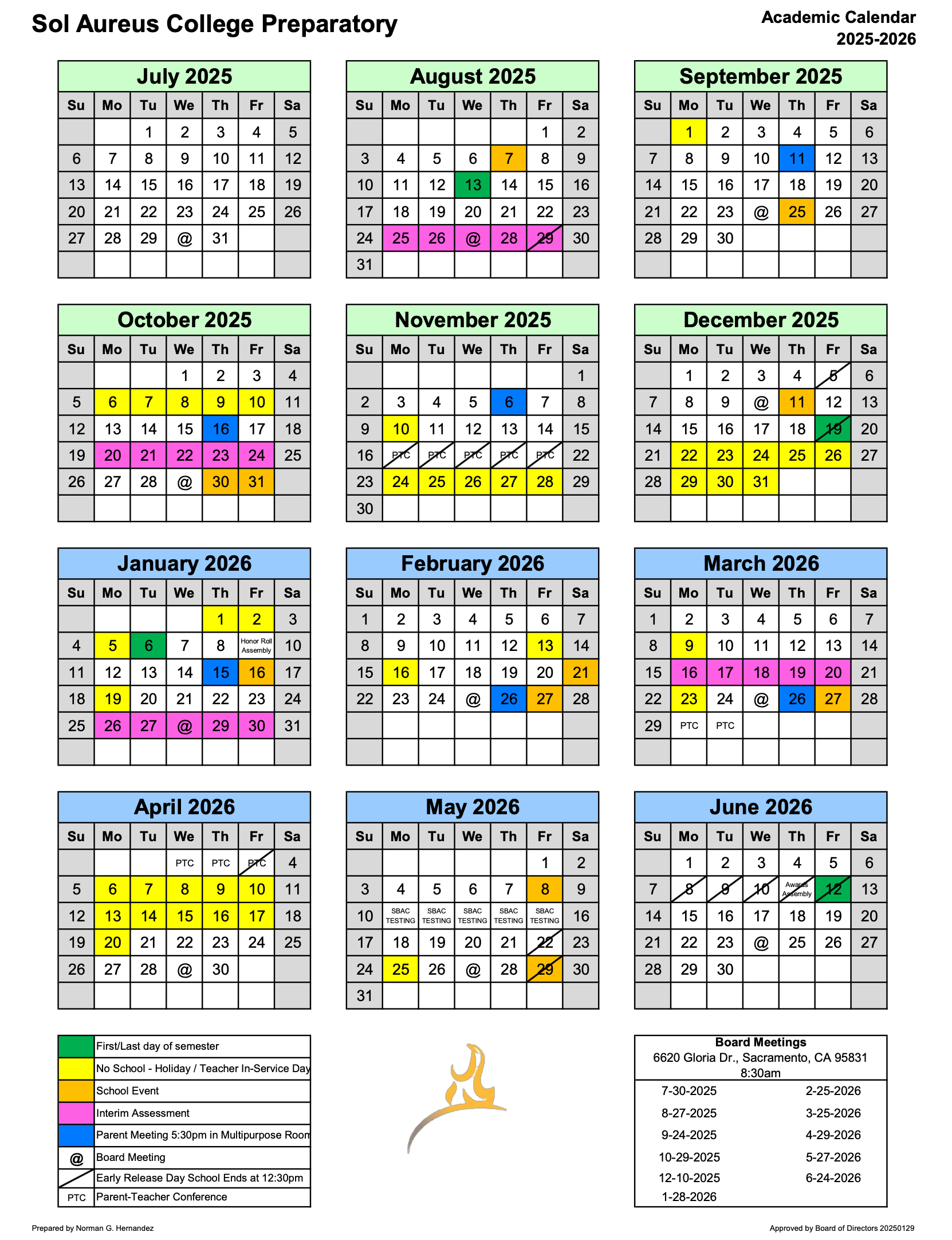 Academic Calendar