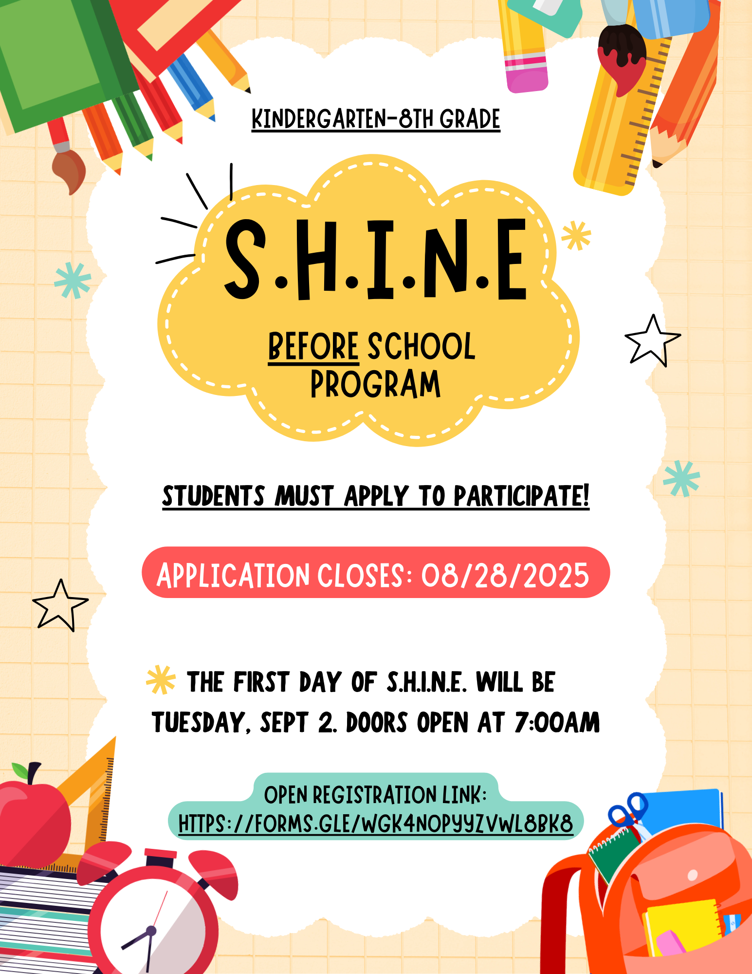 SHINE before school program