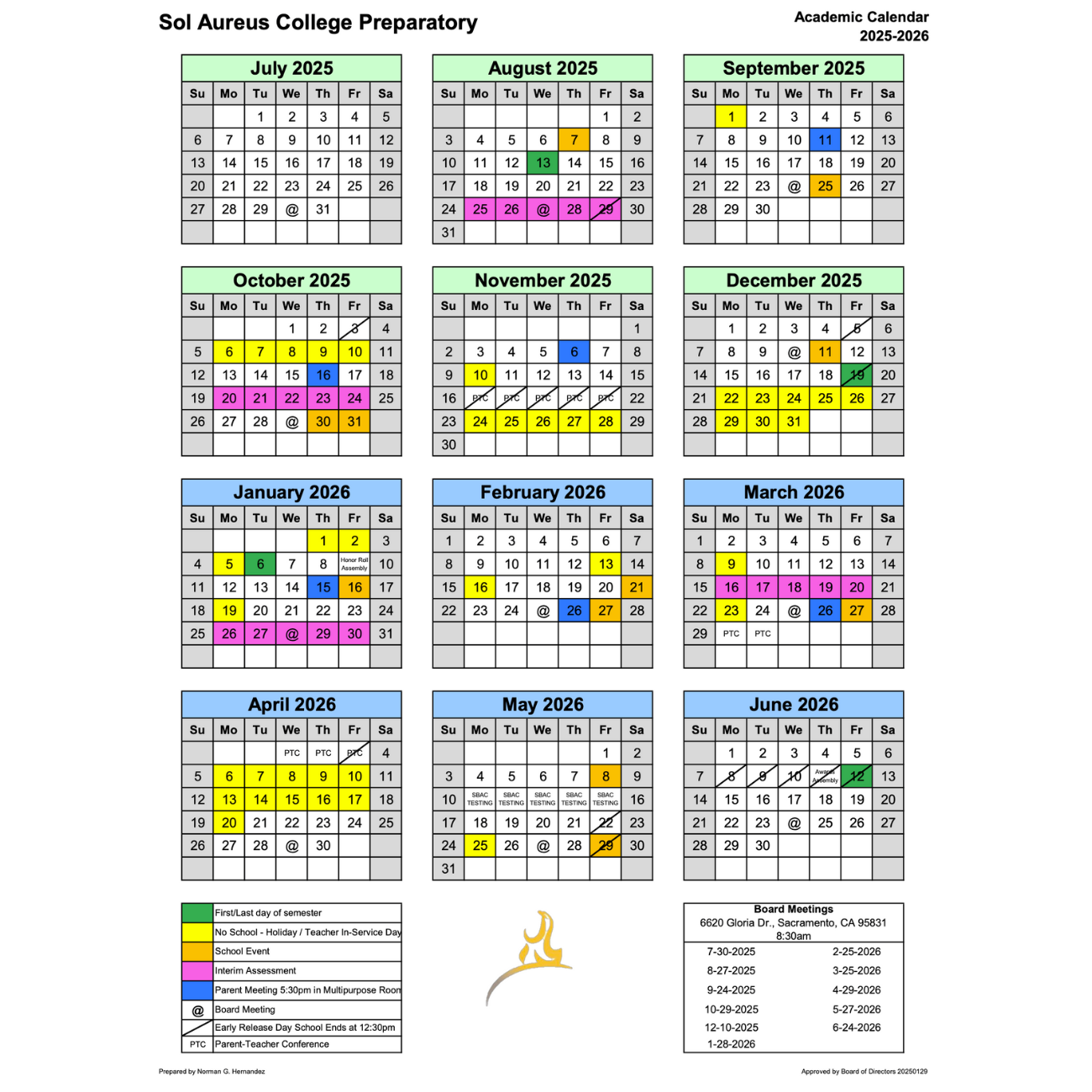 Academic Calendar