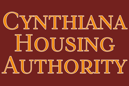 Words "Cynthiana Housing Authority" in yellow text on a maroon background.