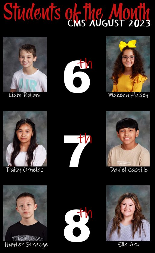 August Students of the Month with photos