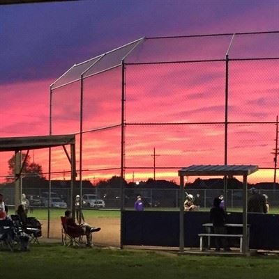 baseball field at dusk