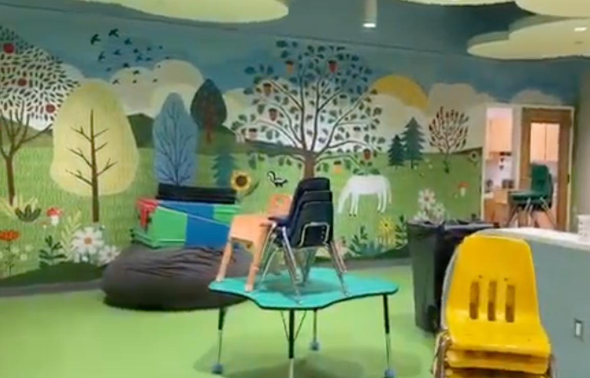 Photo of AES Preschool Room Mural, part of the bond project renovations