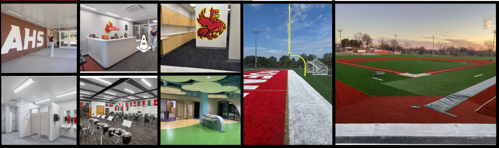 Photos of 100% complete bond projects at AHS and AES