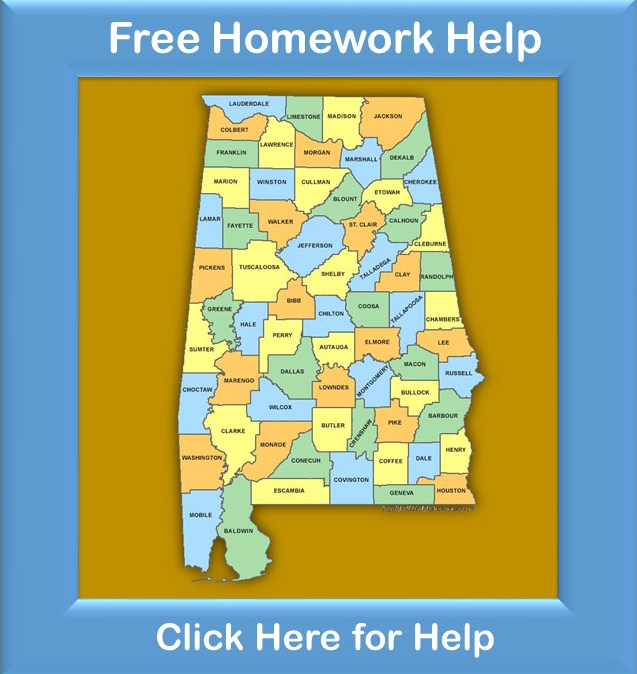 Free Homework Help - State of Alabama with counties