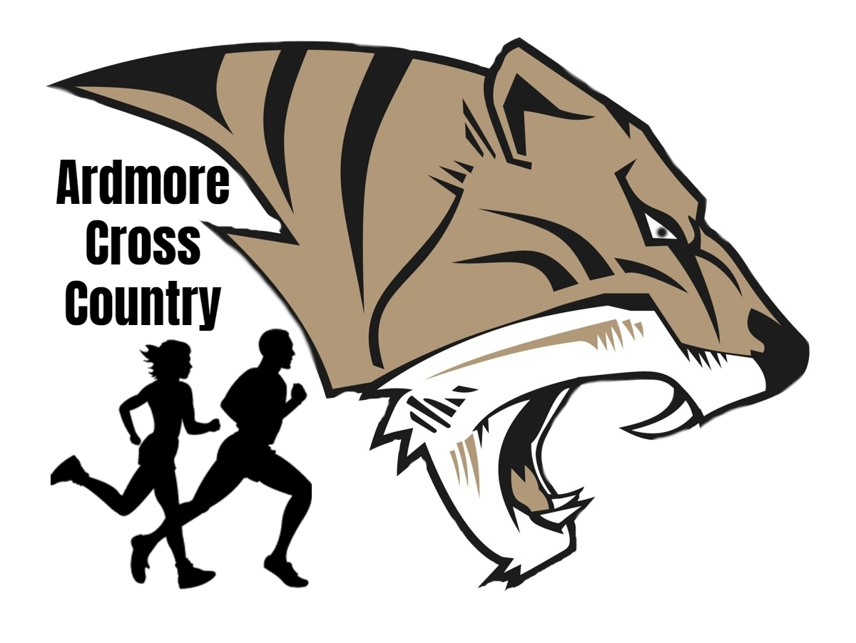 Ardmore cross country / two outlines of people running along with Ardmore tiger logo