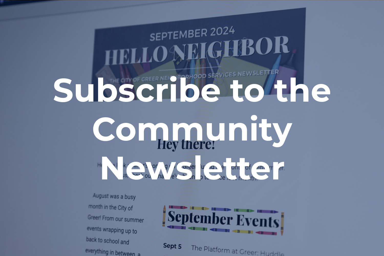 subscribe to the community newsletter