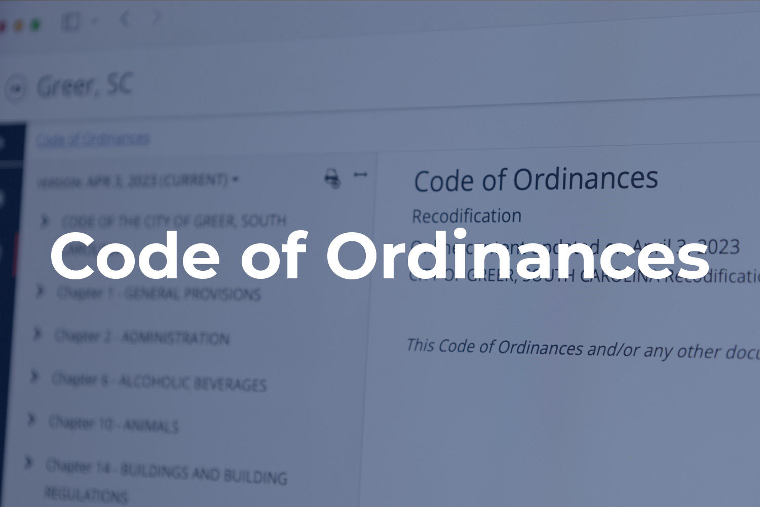 code of ordinances 