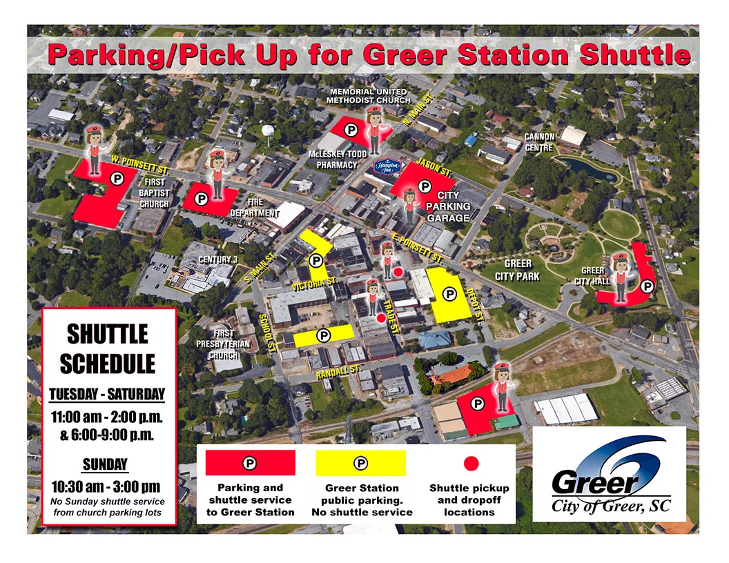 city of greer shuttle service map