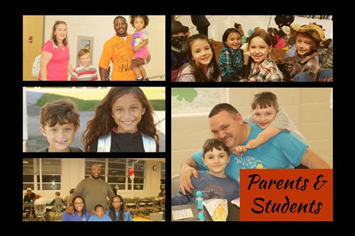 A collage of parents and students from Franklin Elementary