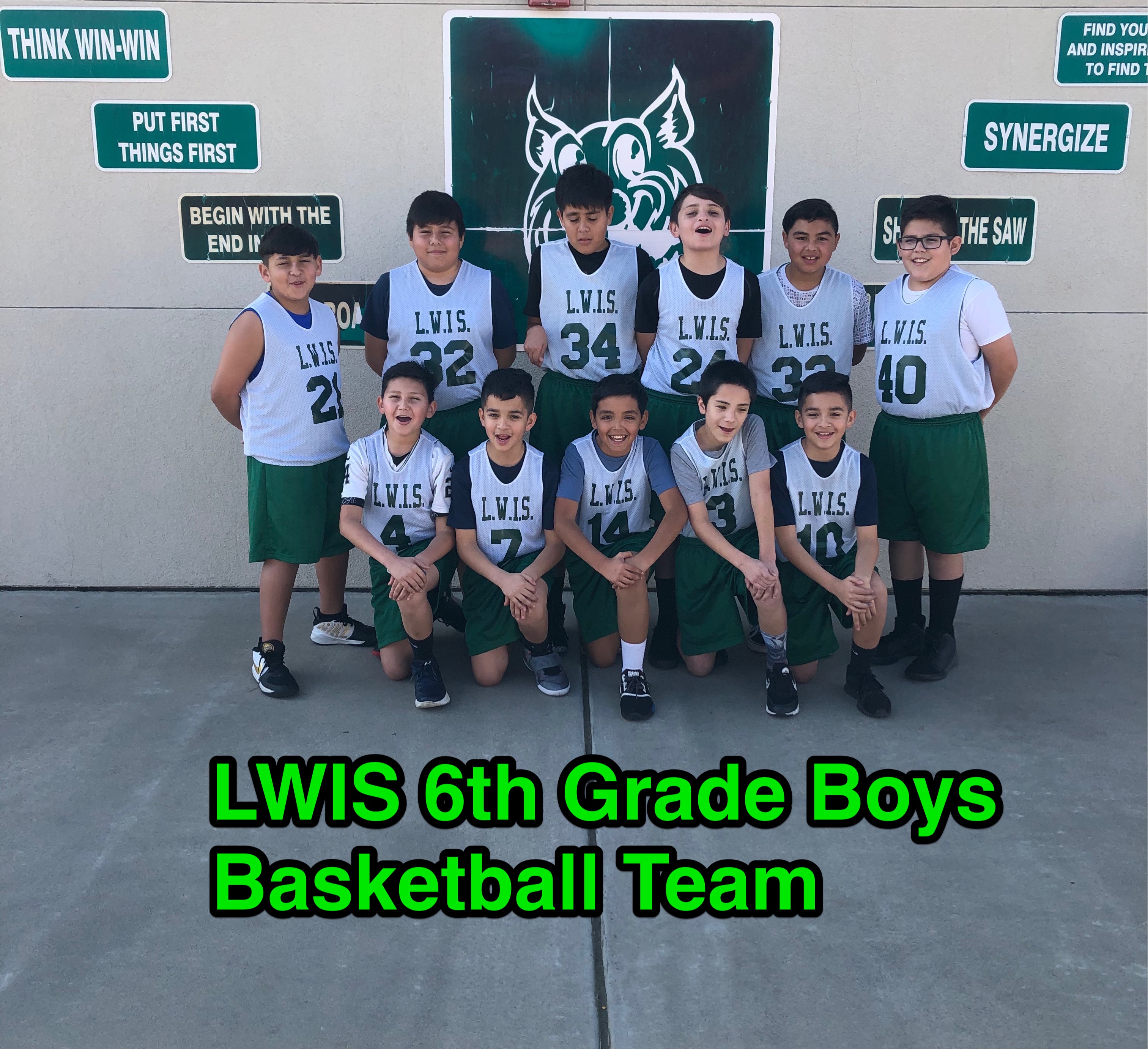 6th Grade Boys Basketball Team