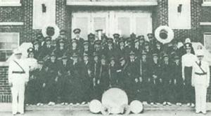 Roff Band poses on stairs for a photo 1938