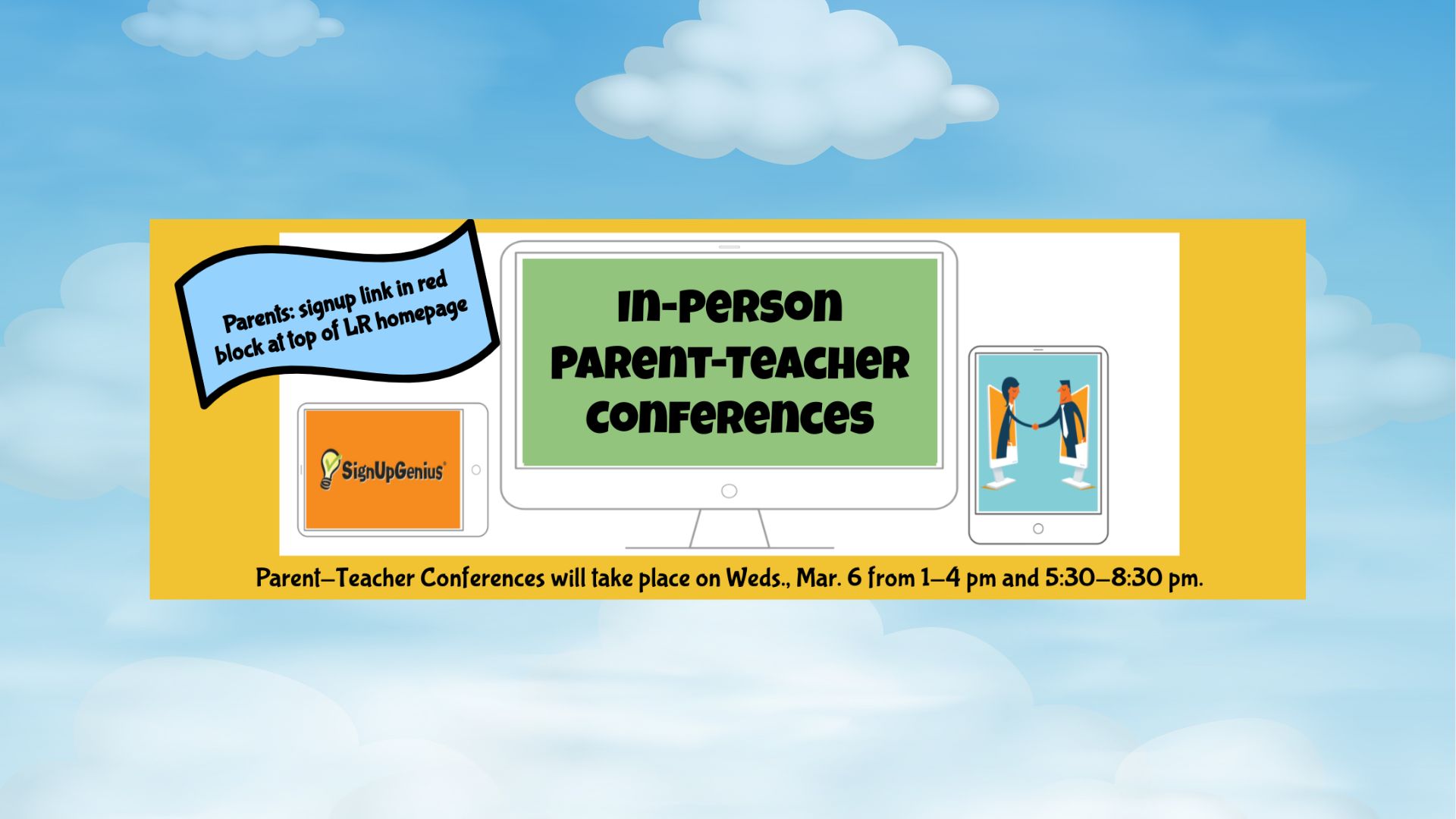 parent teacher conferences banner