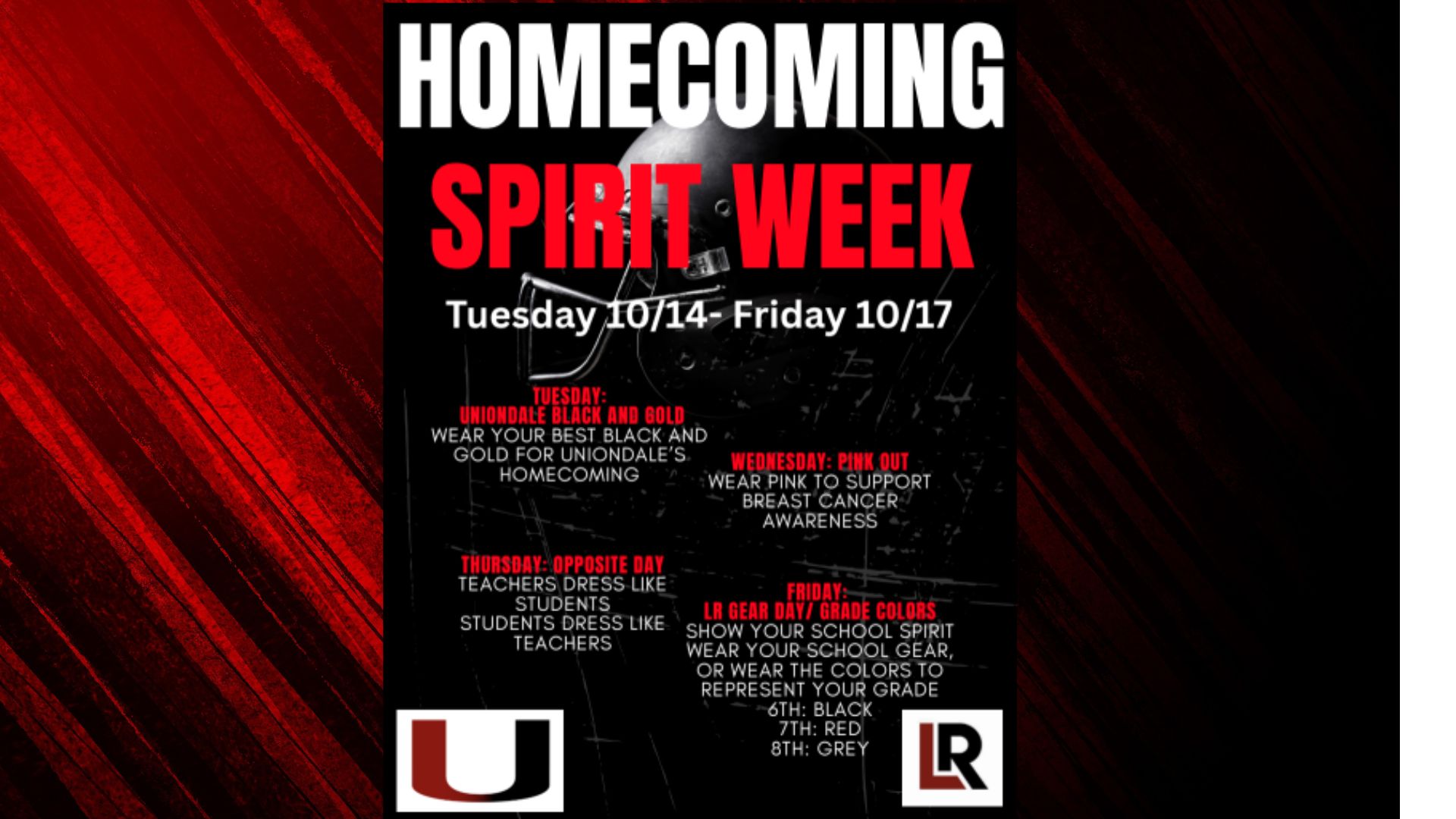 Spirit week flyer