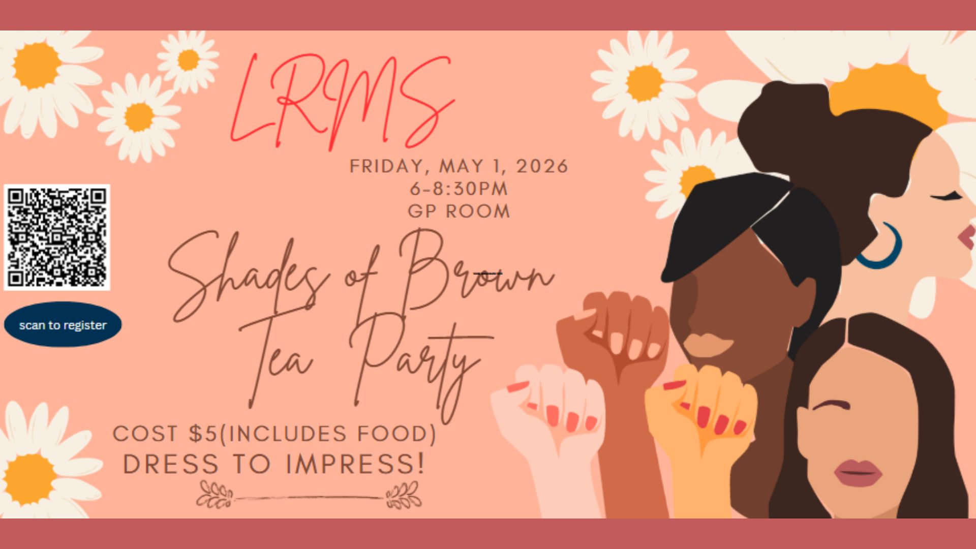 shades of brown tea party flyer