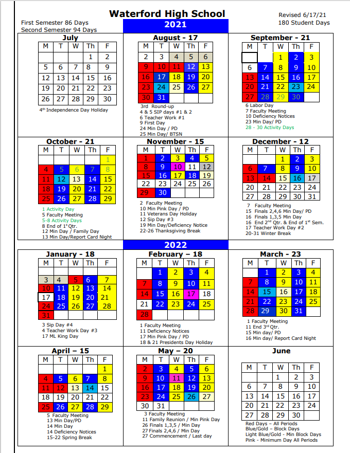 21-22 calendar