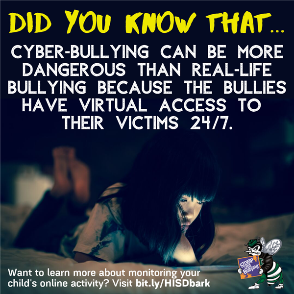 cyber bullying can be more dangerous than real life bullying because the bullies have virtual access to their victims 24/7