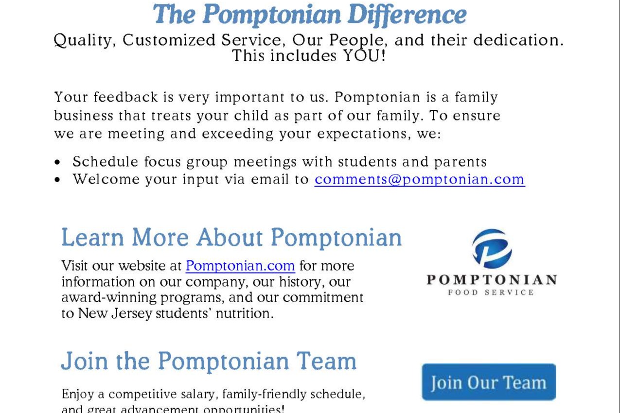 pomptonian welcome back info