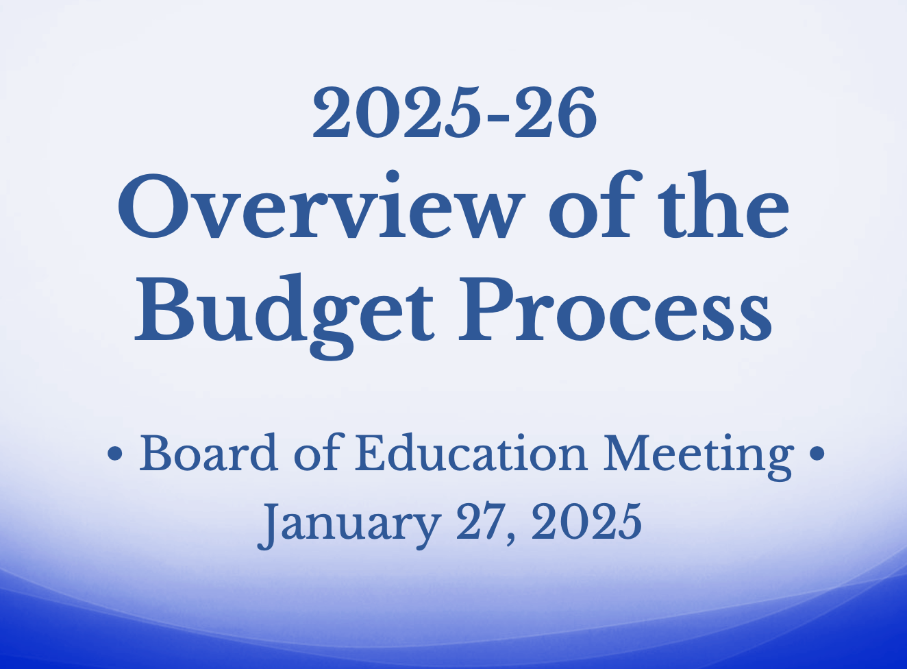 budget presentation graphic