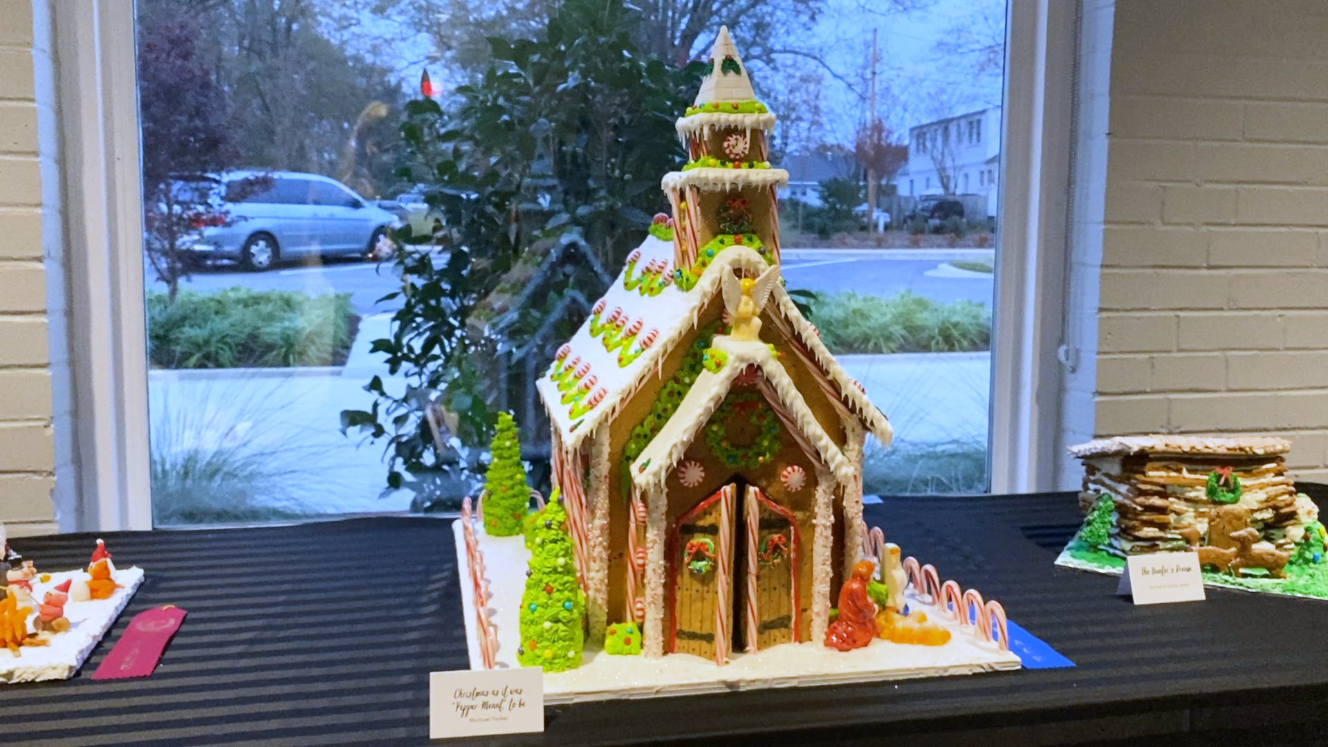 a large gingerbread church