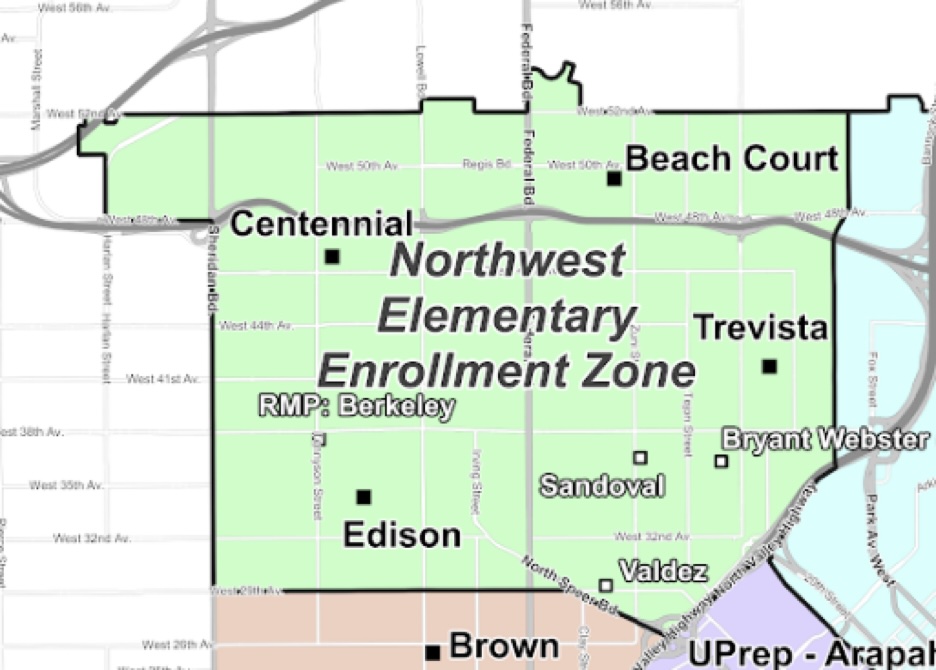 Proposed Northwest Elementary Enrollment Zone map