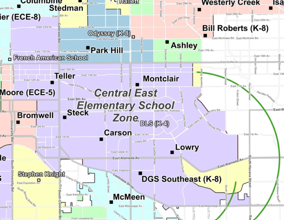 Proposed Central East Enrollment Zone map