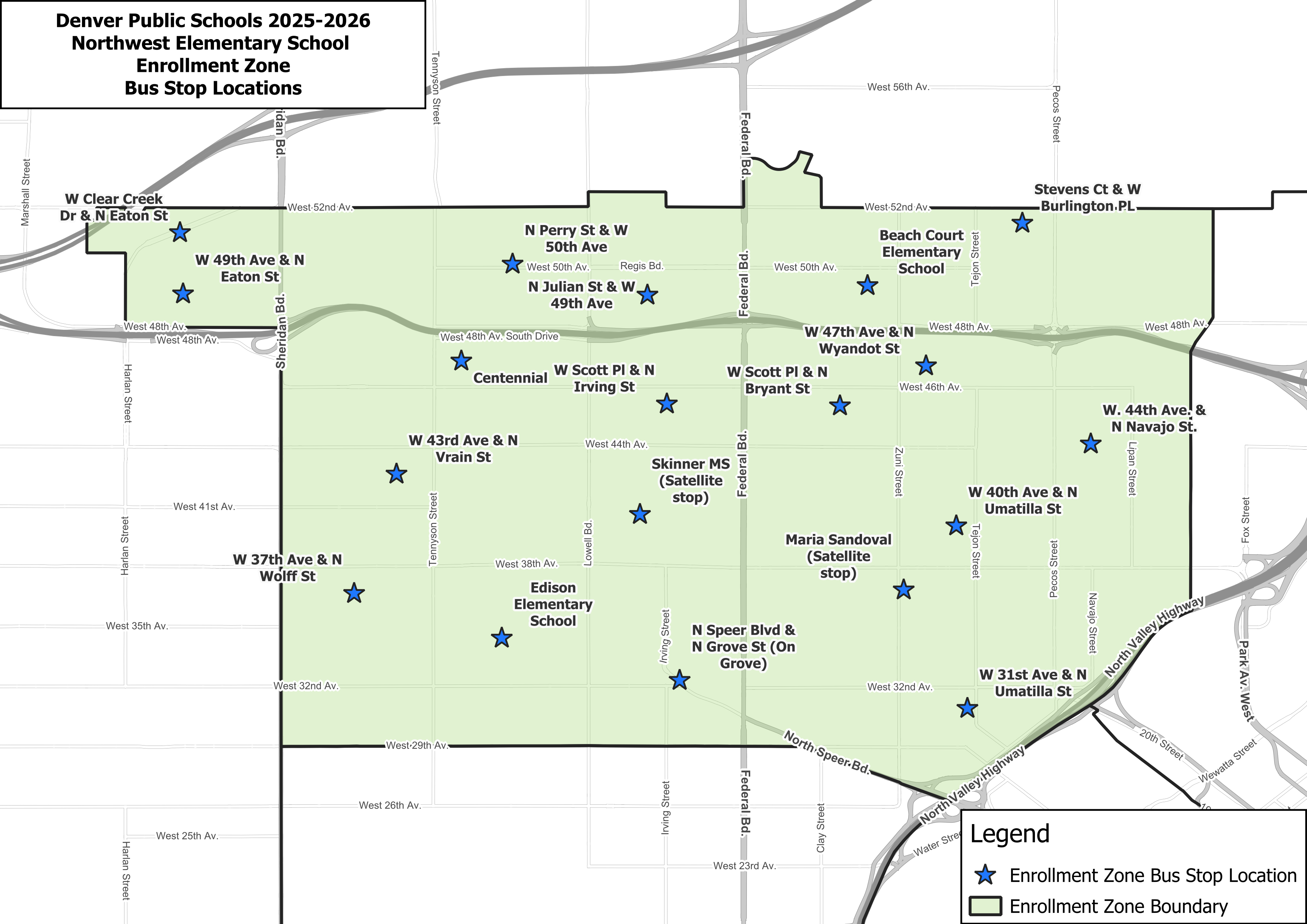 Final Enrollment Zone Bus Stop Maps for the Northwest  Enrollment Zones