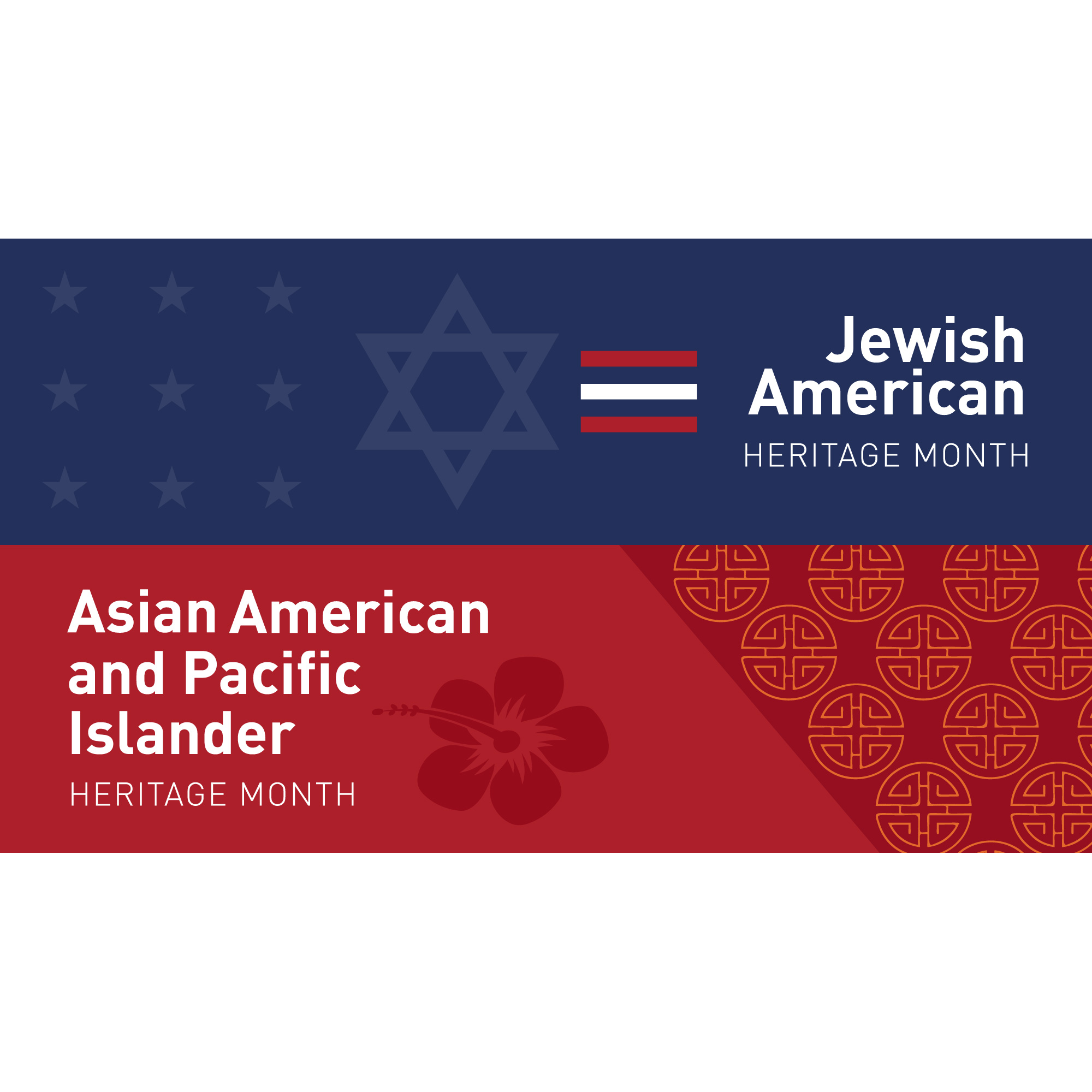 Jewish American Heritage Month and Asian American and Pacific Islander Heritage Month and Asian American and Pacific Islander Heritage Month graphic