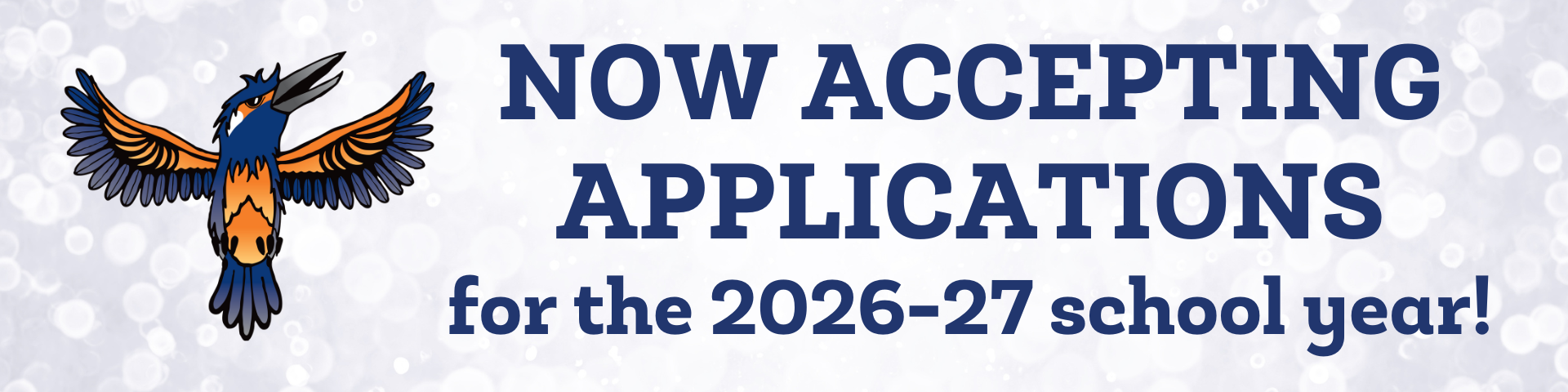 Banner saying now accepting applications