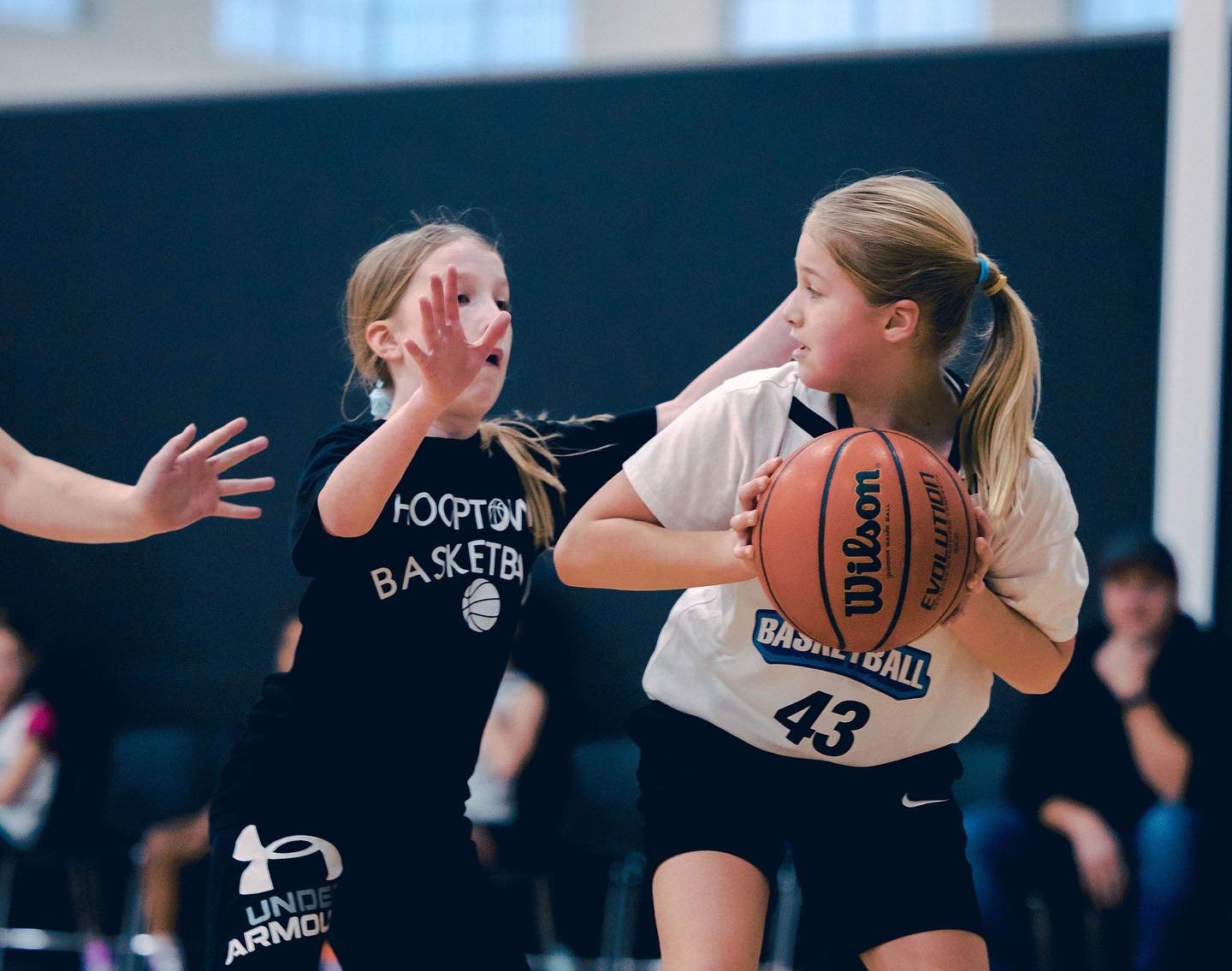 Girls playing basketball