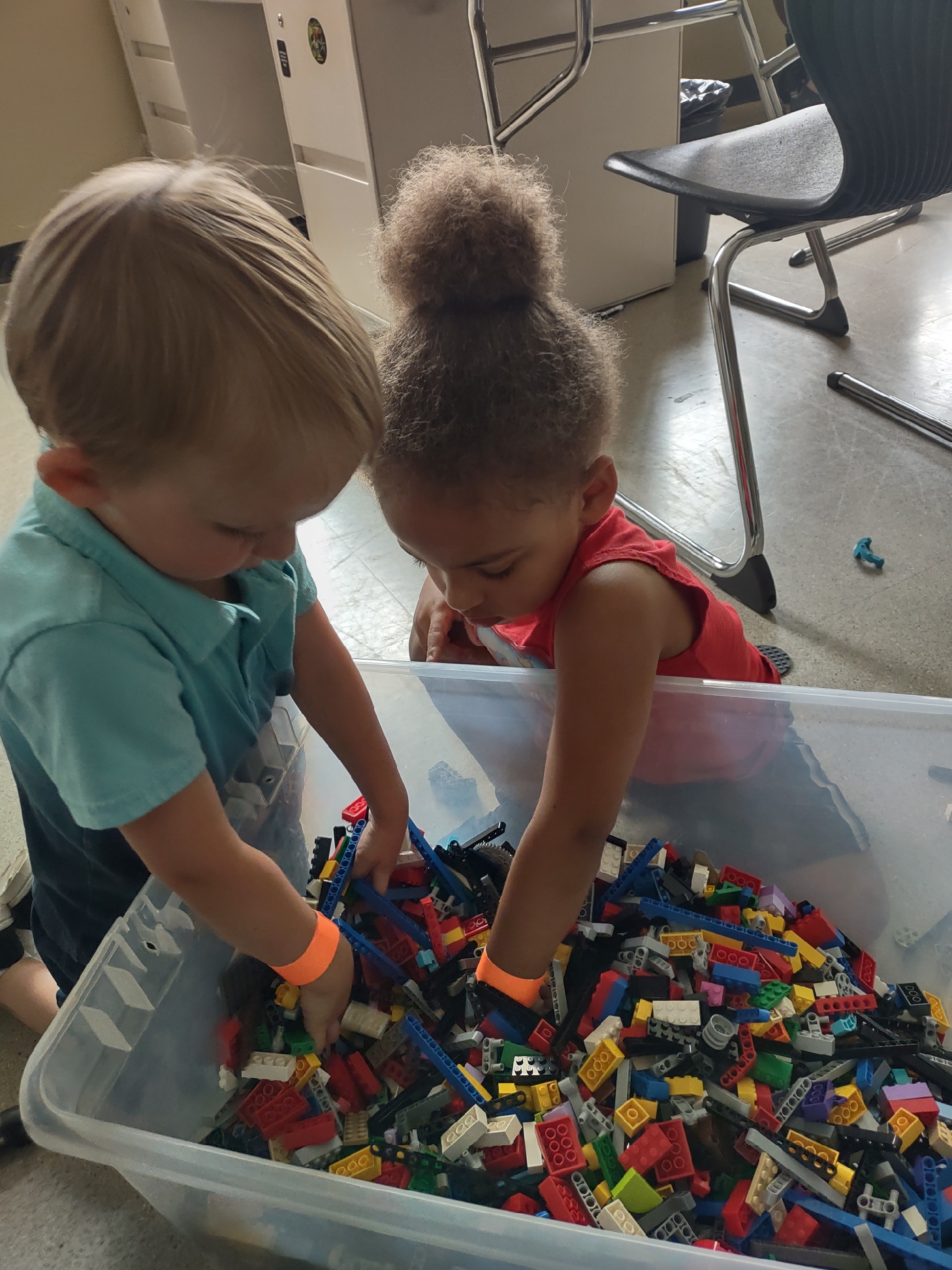 Kids playing with toys