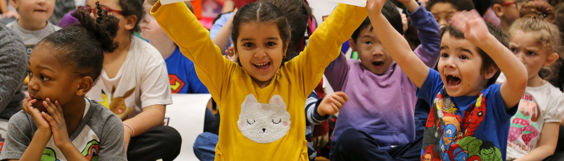 Kids cheering