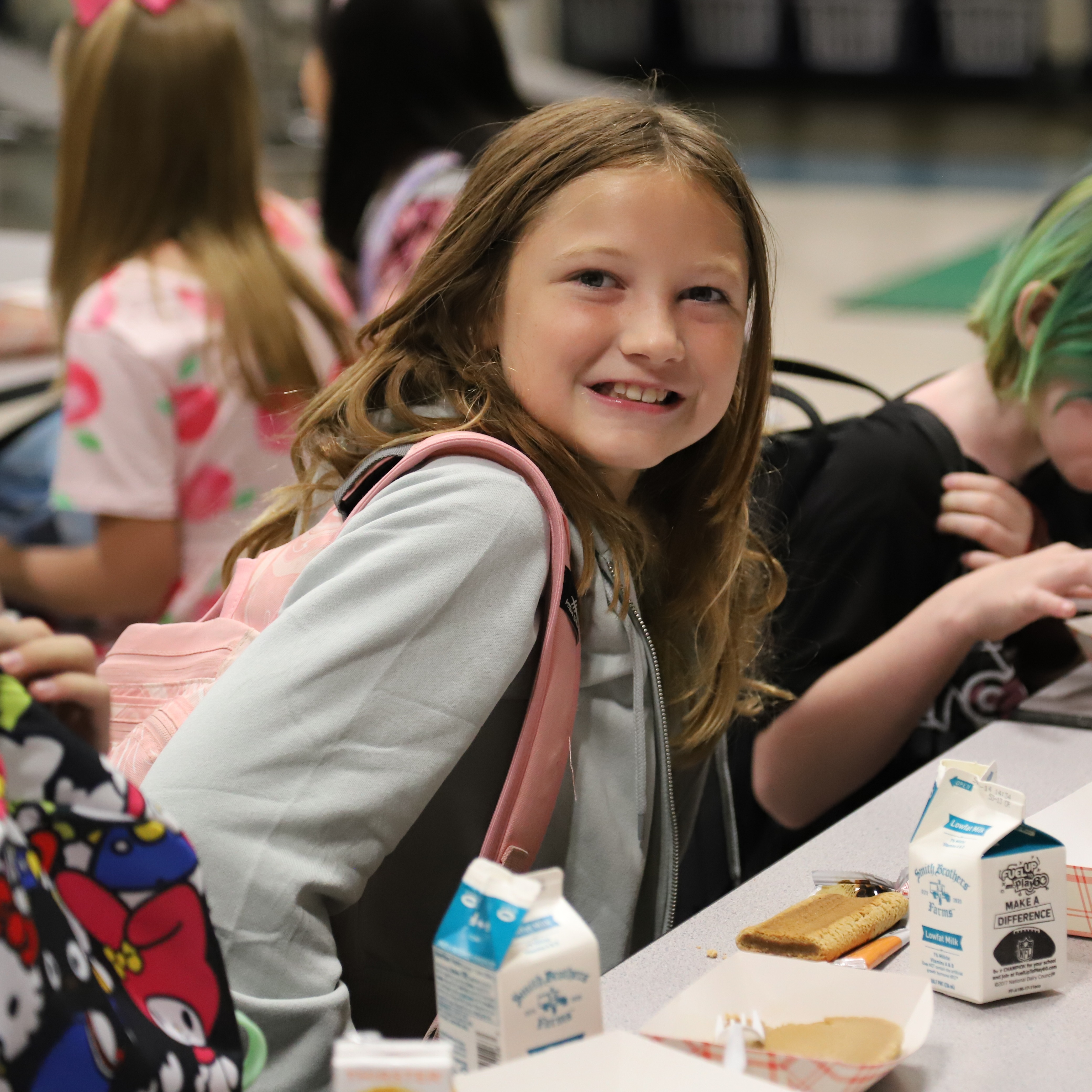 student at table