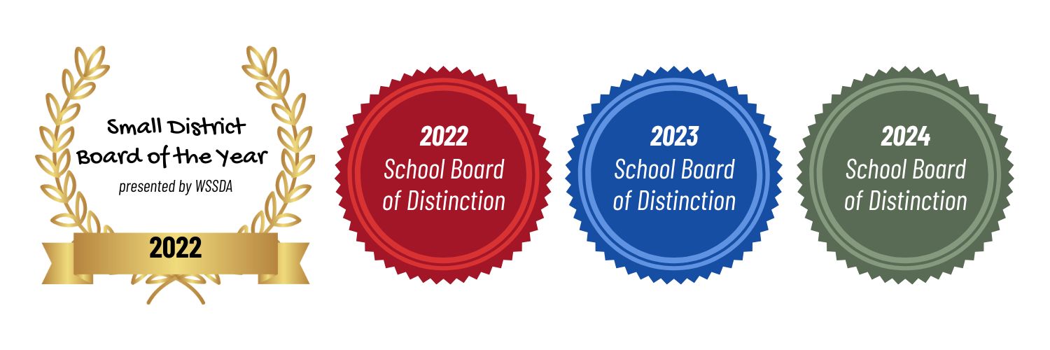 WSSDA School Board of Distinction 2022, 2023, 2024 and Small District Board of the Year 2022