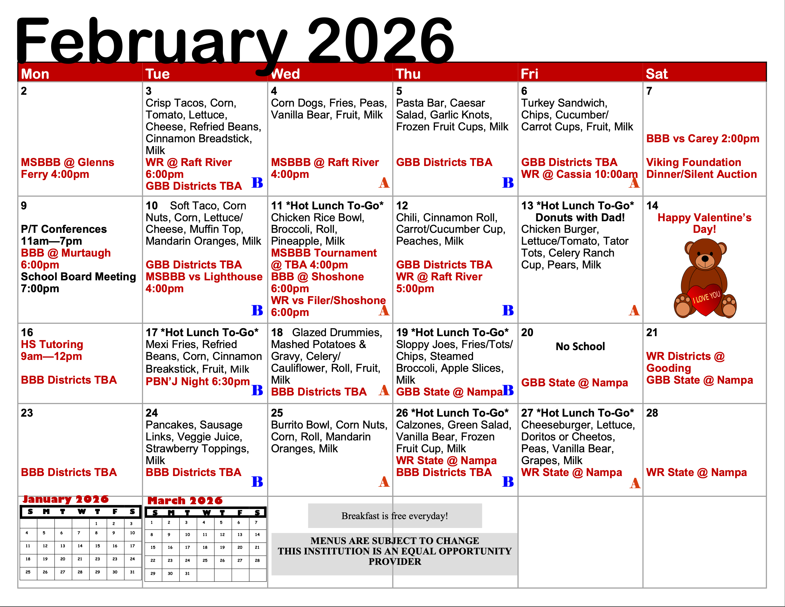 February Calendar