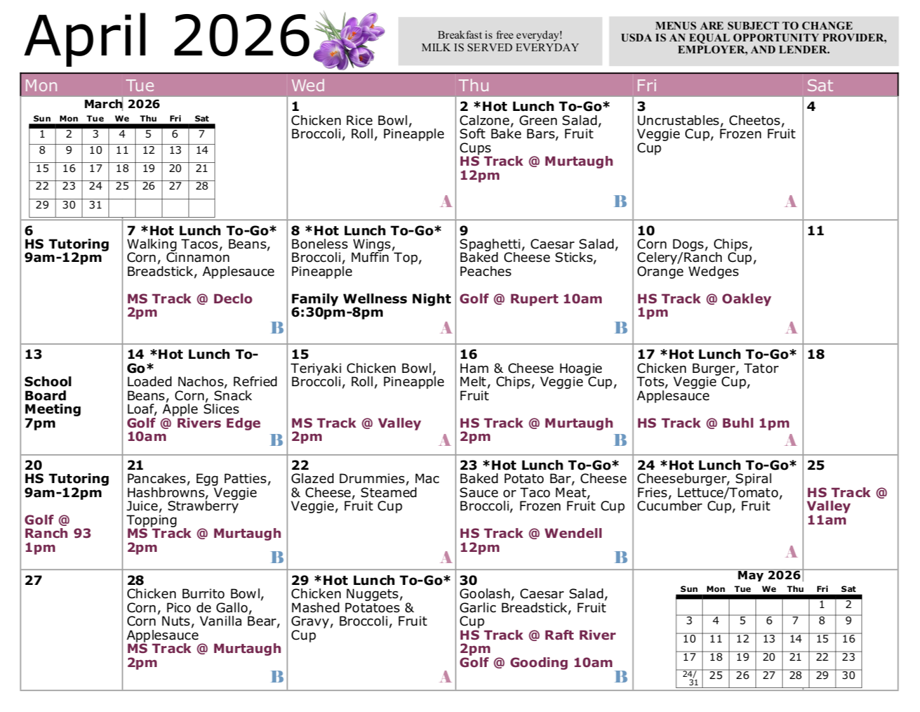 April Calendar