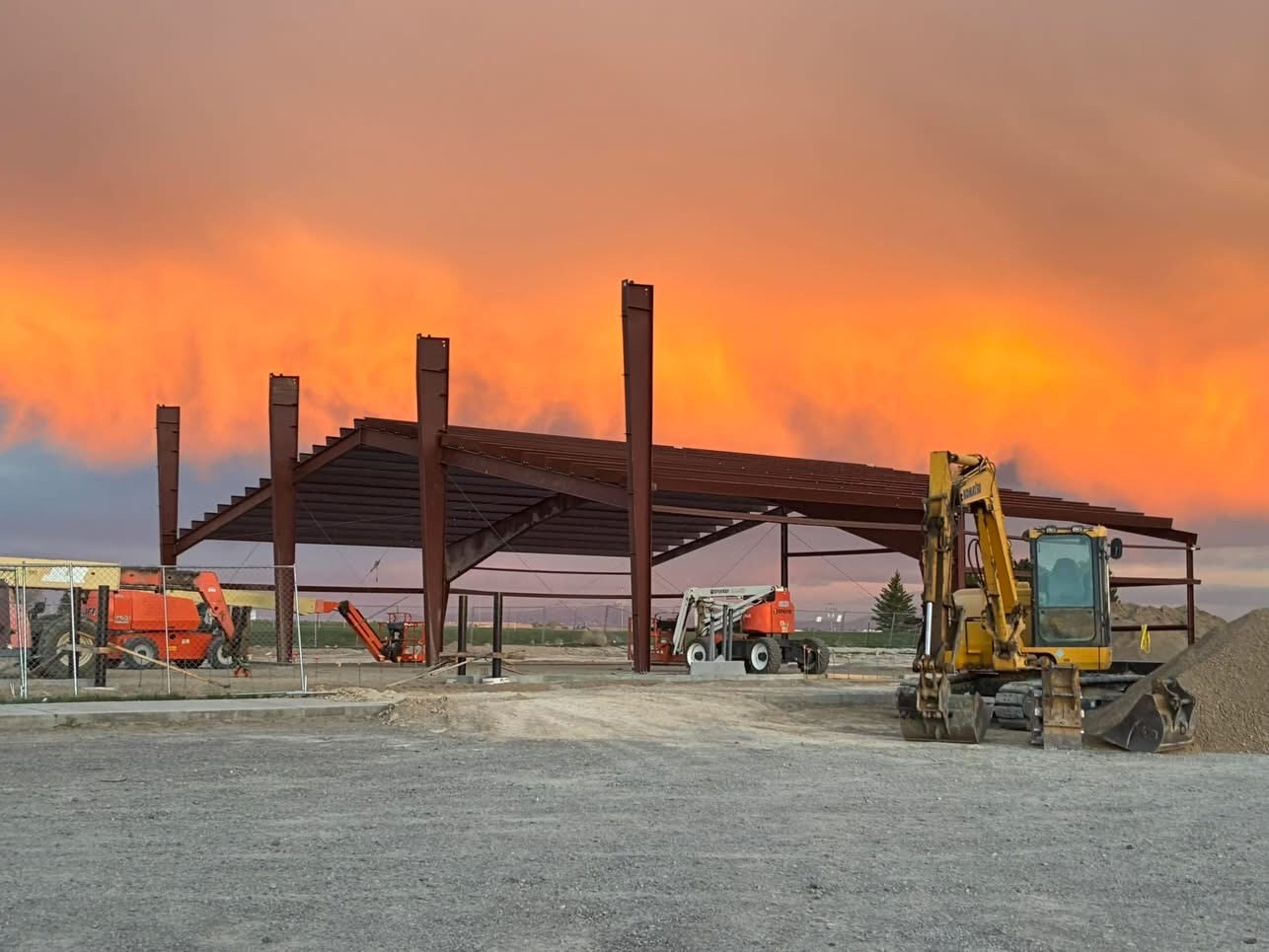 Sunset over AG Building Construction