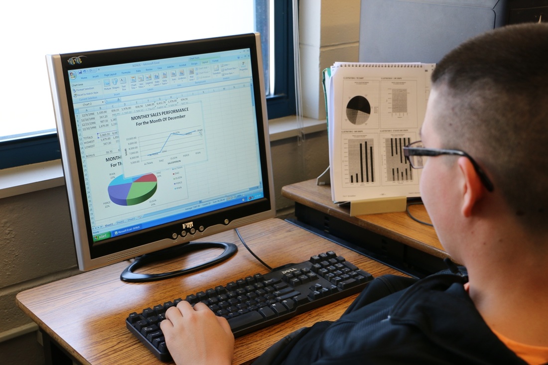 student at the computer