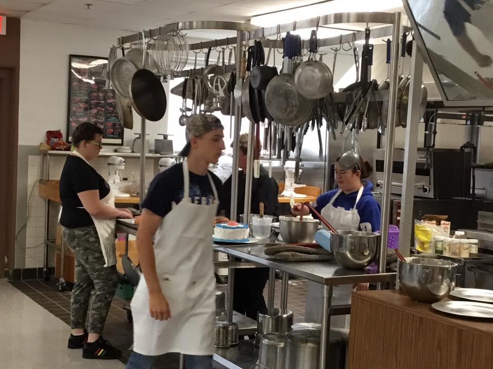 students at the kitchen