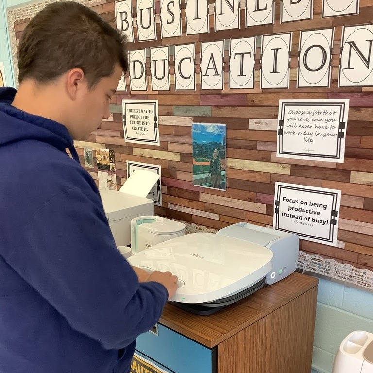 student reading