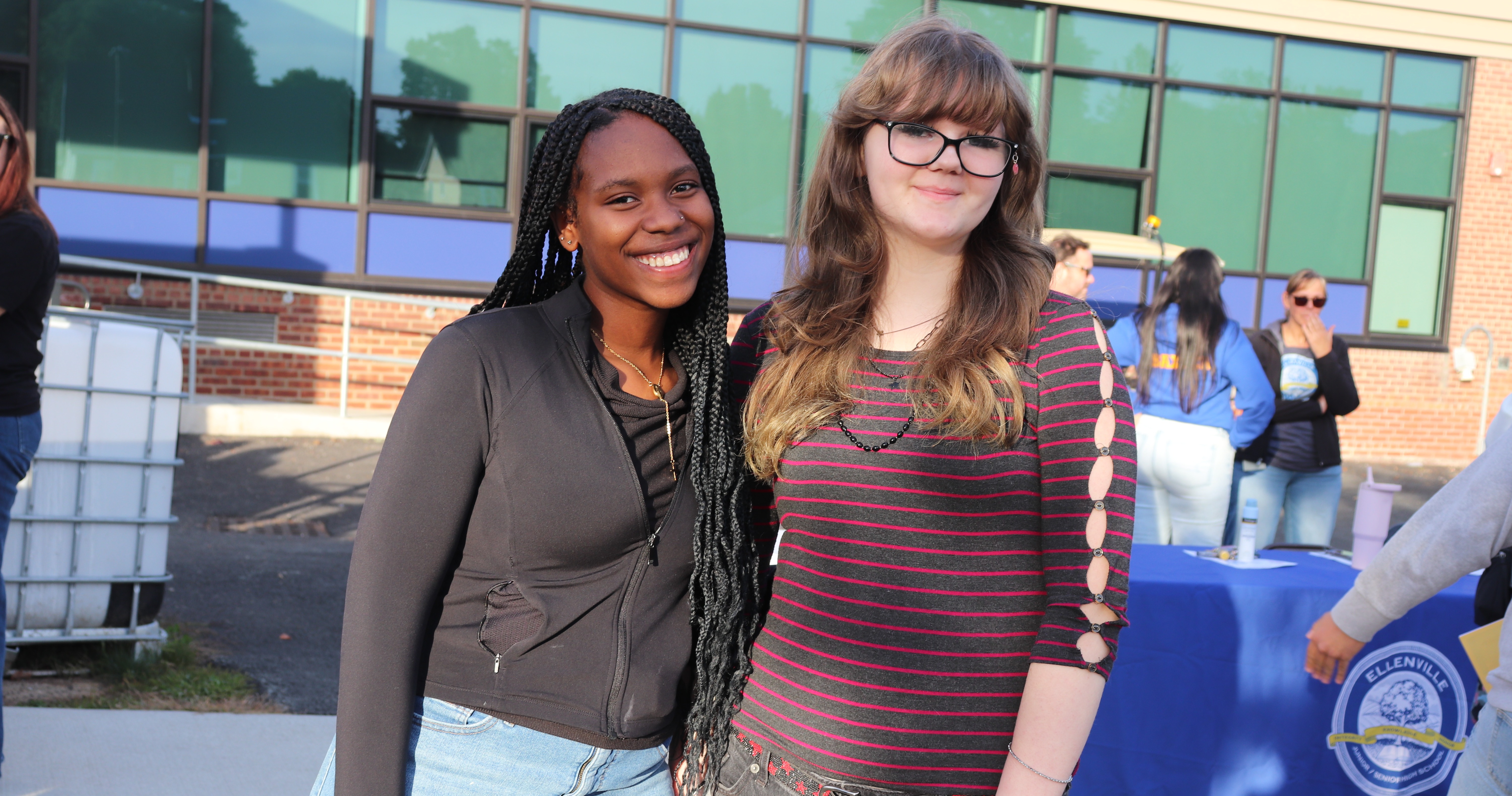 Two students outside