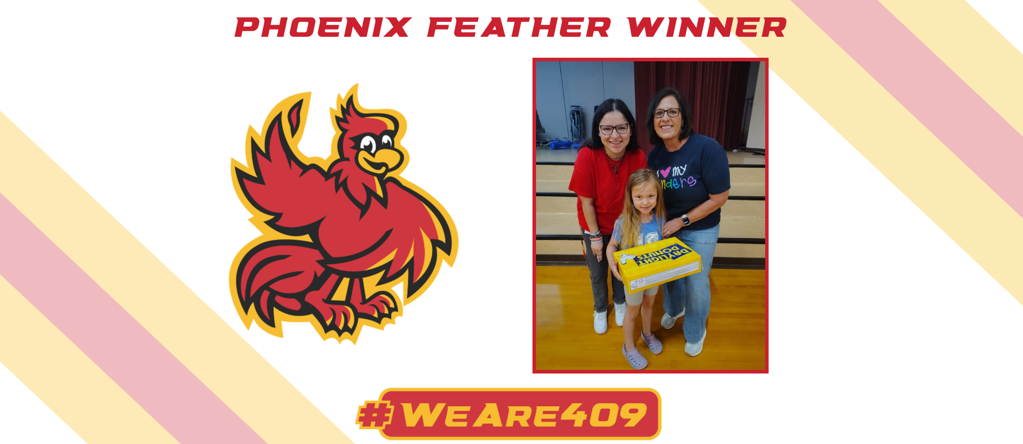 Photo of recent Phoenix Feather winner, kindergartener Chevy White from Mrs. Regan's class.
