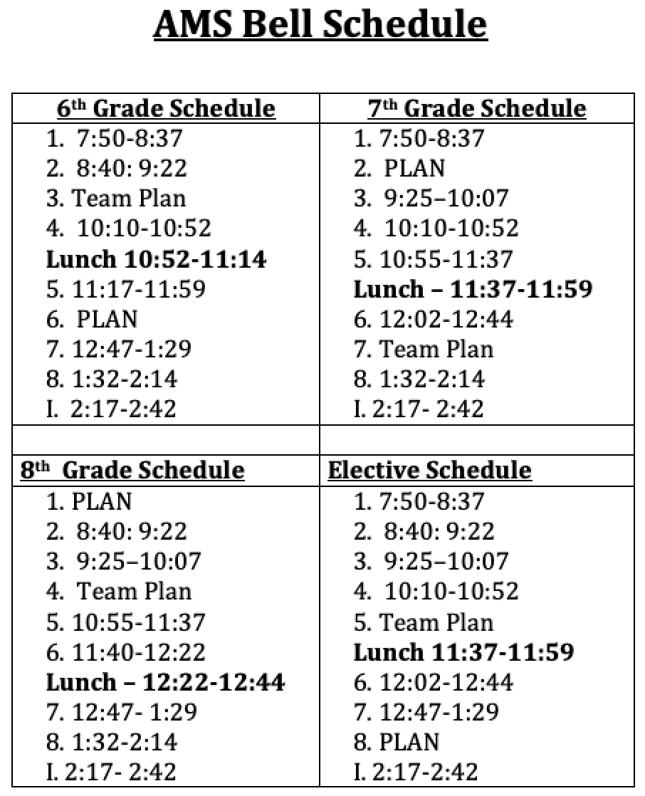 AMS Bell Schedule