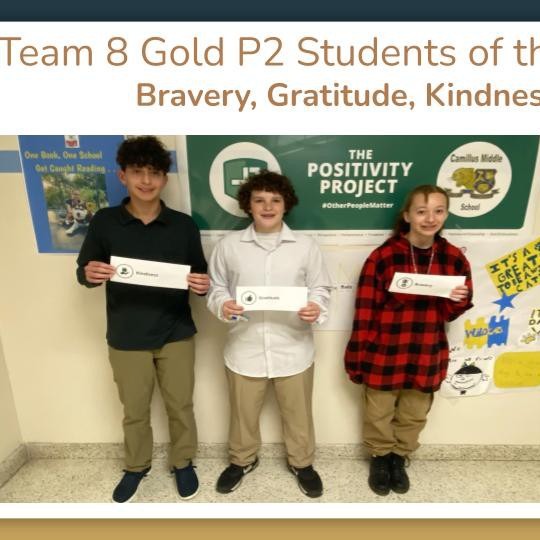 CMS Team 8 Gold P2 Students of the Month