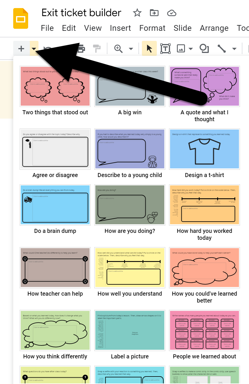 Exit Ticket Builder Template